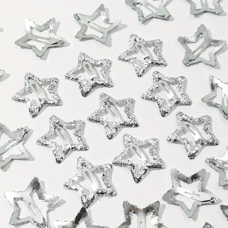 Hårspänne stjärna m glitter